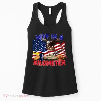The Bald Eagle American Flag Wtf Is A Kilometer Women's Tank Top