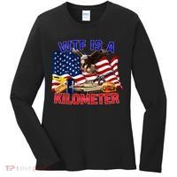 The Bald Eagle American Flag Wtf Is A Kilometer Women's Long Sleeve Shirt thumb 0