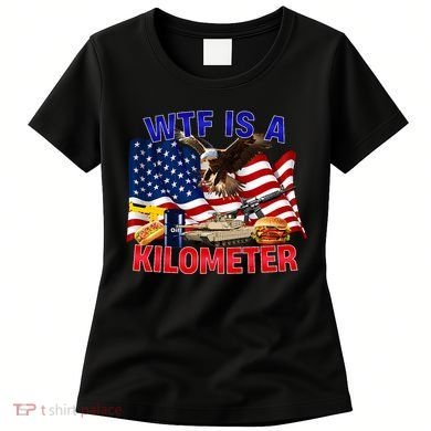 The Bald Eagle American Flag Wtf Is A Kilometer Women's T-Shirt