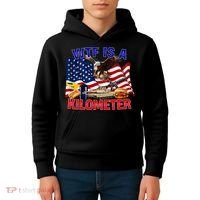 The Bald Eagle American Flag Wtf Is A Kilometer Kids Hoodie thumb 4