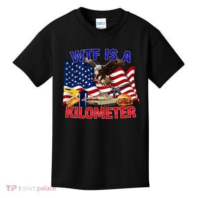 The Bald Eagle American Flag Wtf Is A Kilometer Kids T-Shirt