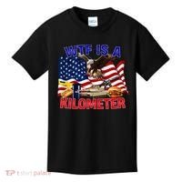 The Bald Eagle American Flag Wtf Is A Kilometer Kids T-Shirt thumb 0