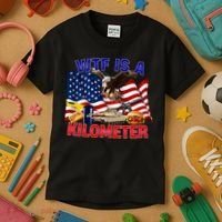 The Bald Eagle American Flag Wtf Is A Kilometer Kids T-Shirt thumb 3