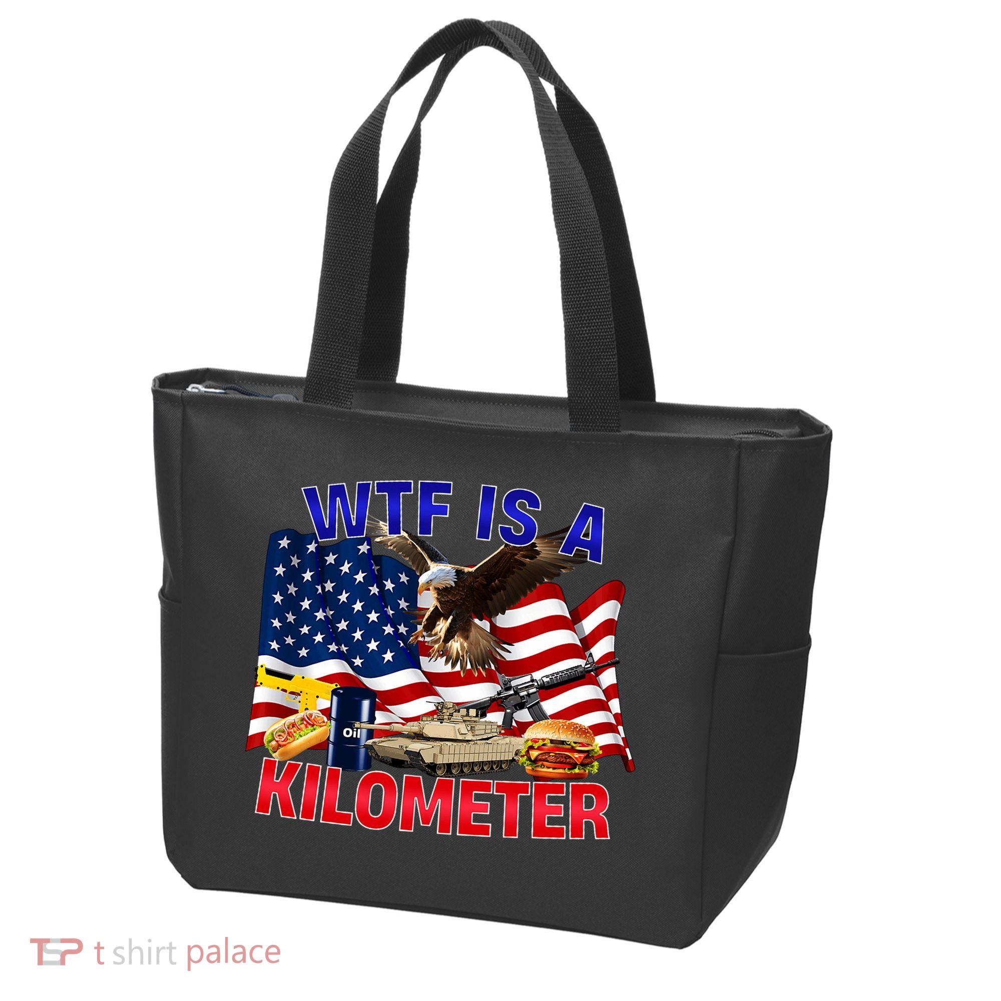 The Bald Eagle American Flag Wtf Is A Kilometer Tote Bag
