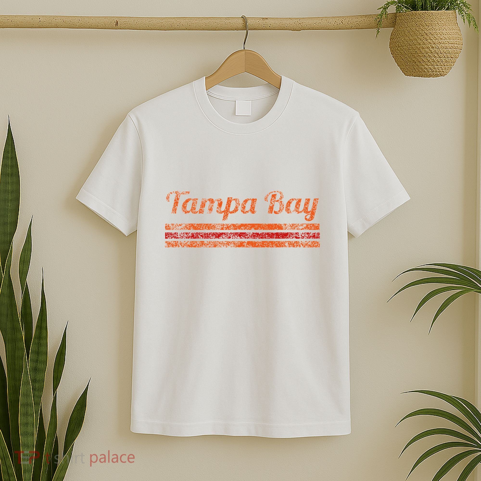 Tampa Bay Florida Retro Vintage Weathered Stripe Throwback T-Shirt