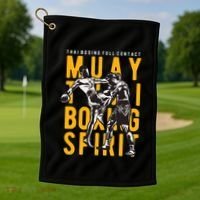 Thai Boxing Full Contact Muay Thai Spirit Golf Towel thumb 1