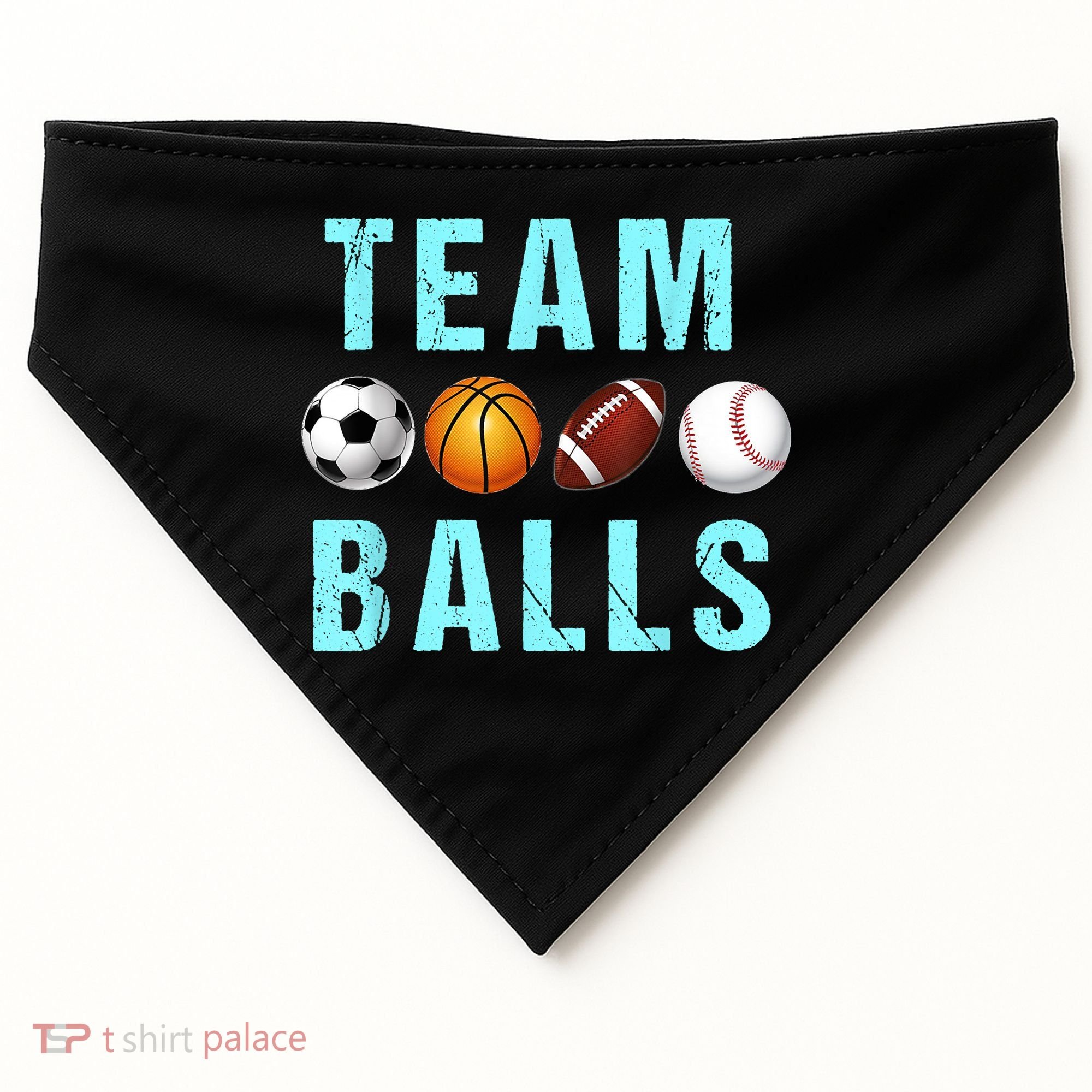 Team Balls Funny Team Boy Gender Reveal USA-Made Doggie Bandana