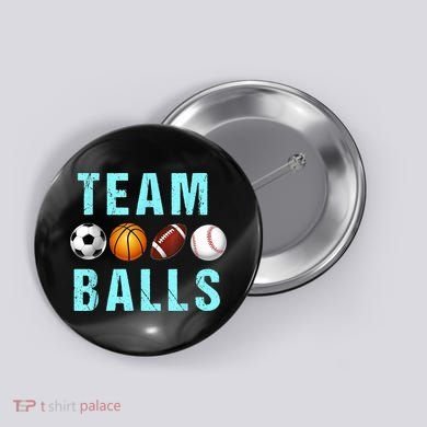 Team Balls Funny Team Boy Gender Reveal Button