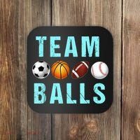 Team Balls Funny Team Boy Gender Reveal Coaster thumb 0