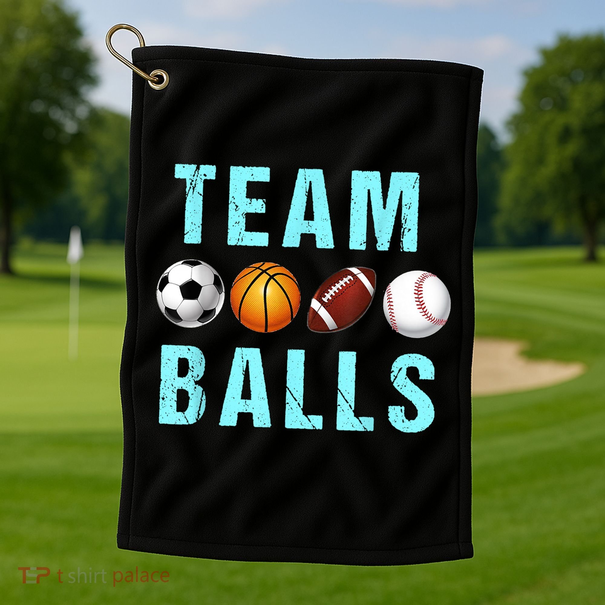 Team Balls Funny Team Boy Gender Reveal Golf Towel