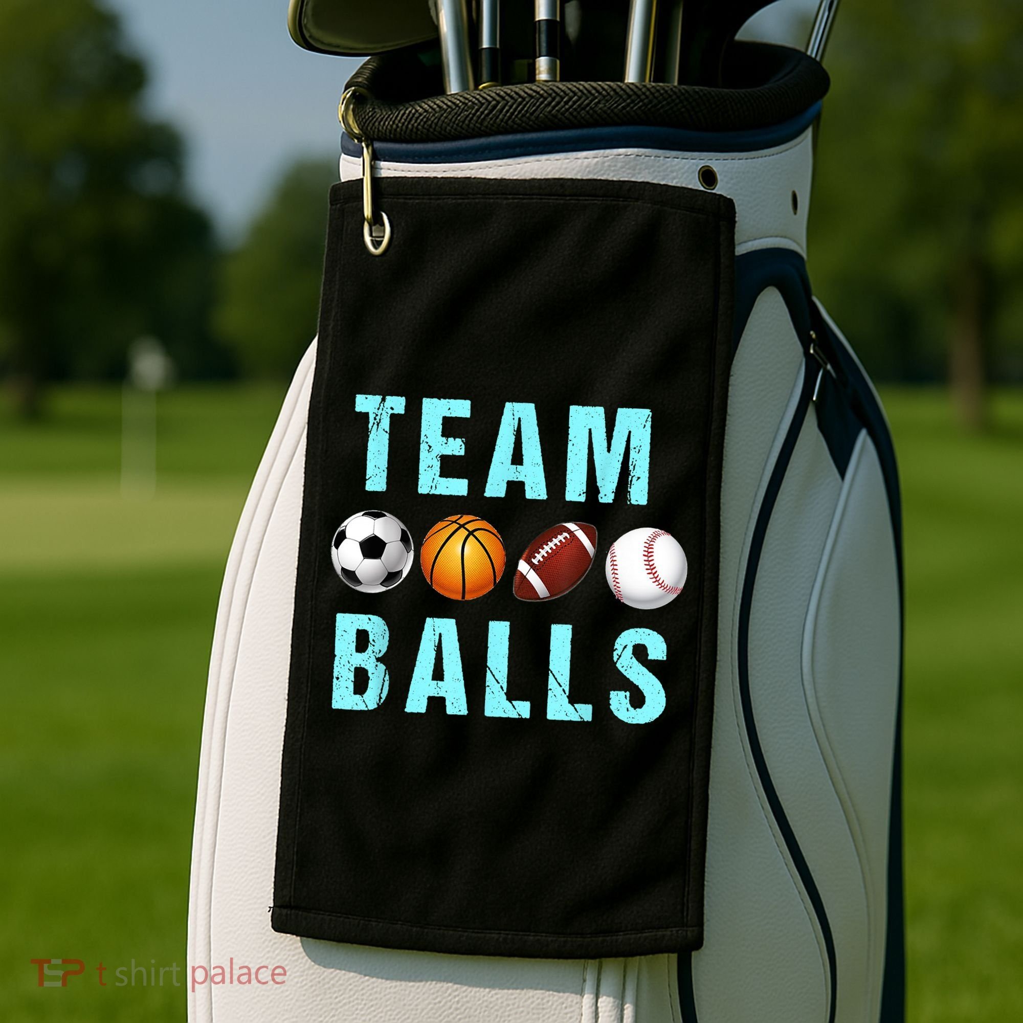 Team Balls Funny Team Boy Gender Reveal Golf Towel