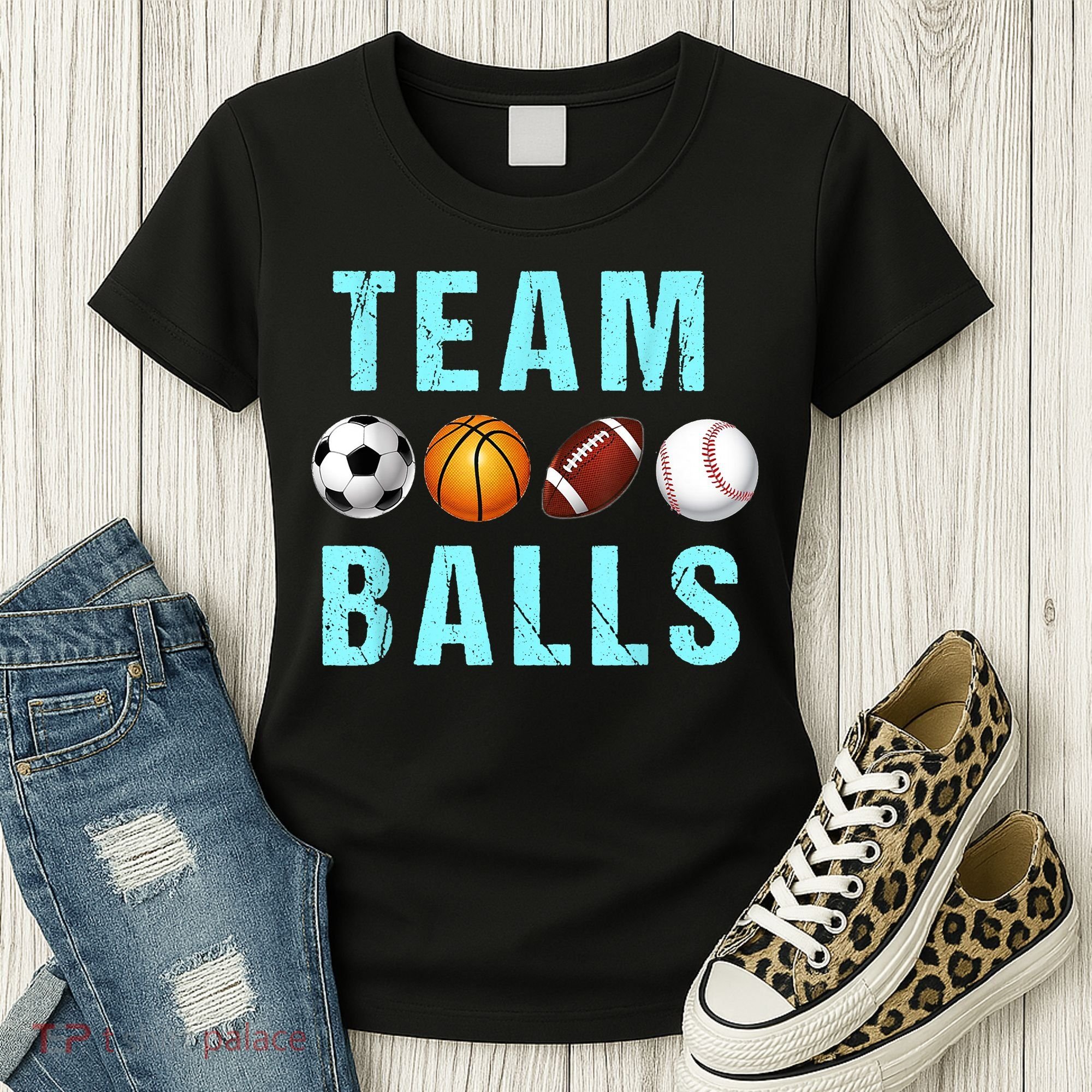 Team Balls Funny Team Boy Gender Reveal Women's T-Shirt