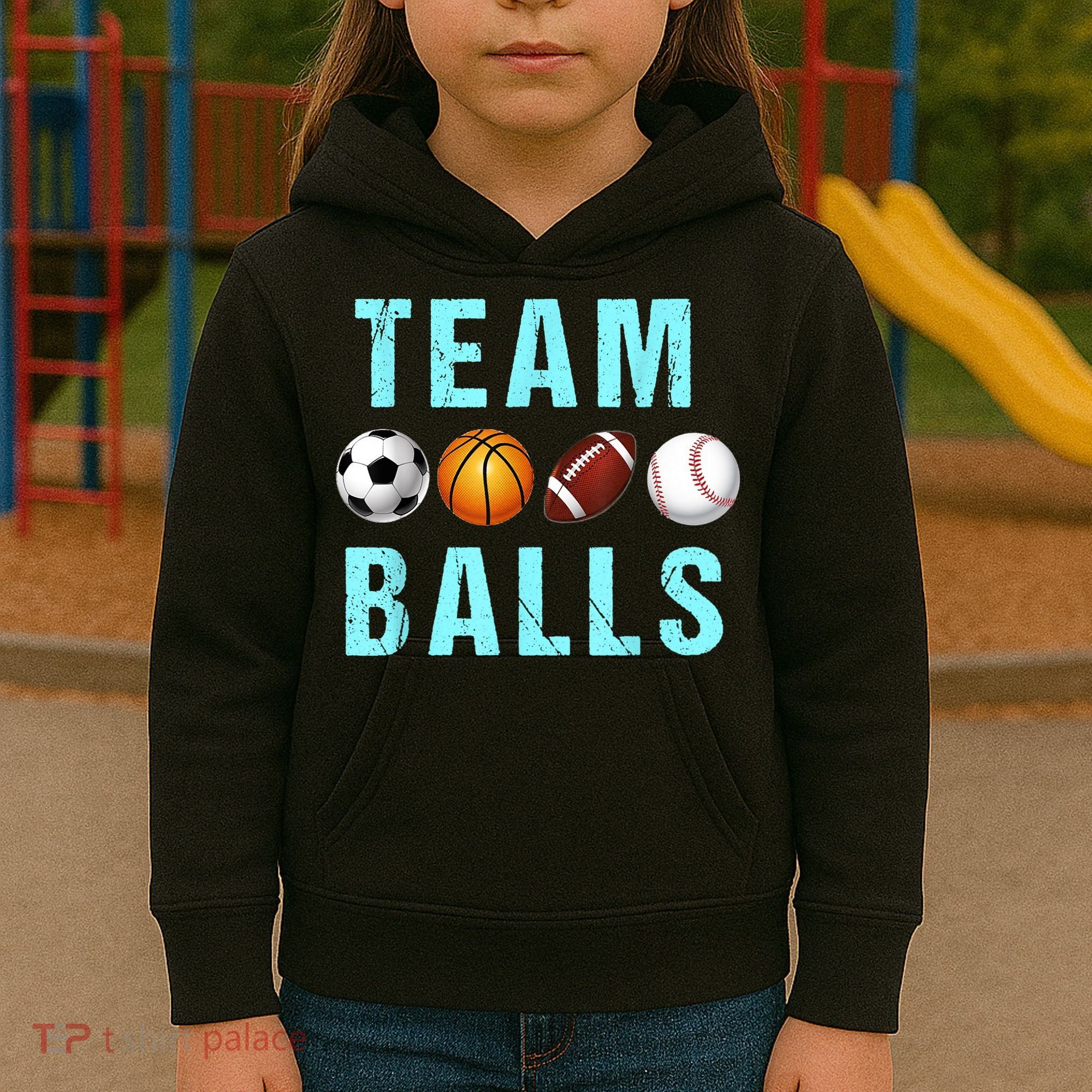 Team Balls Funny Team Boy Gender Reveal Kids Hoodie