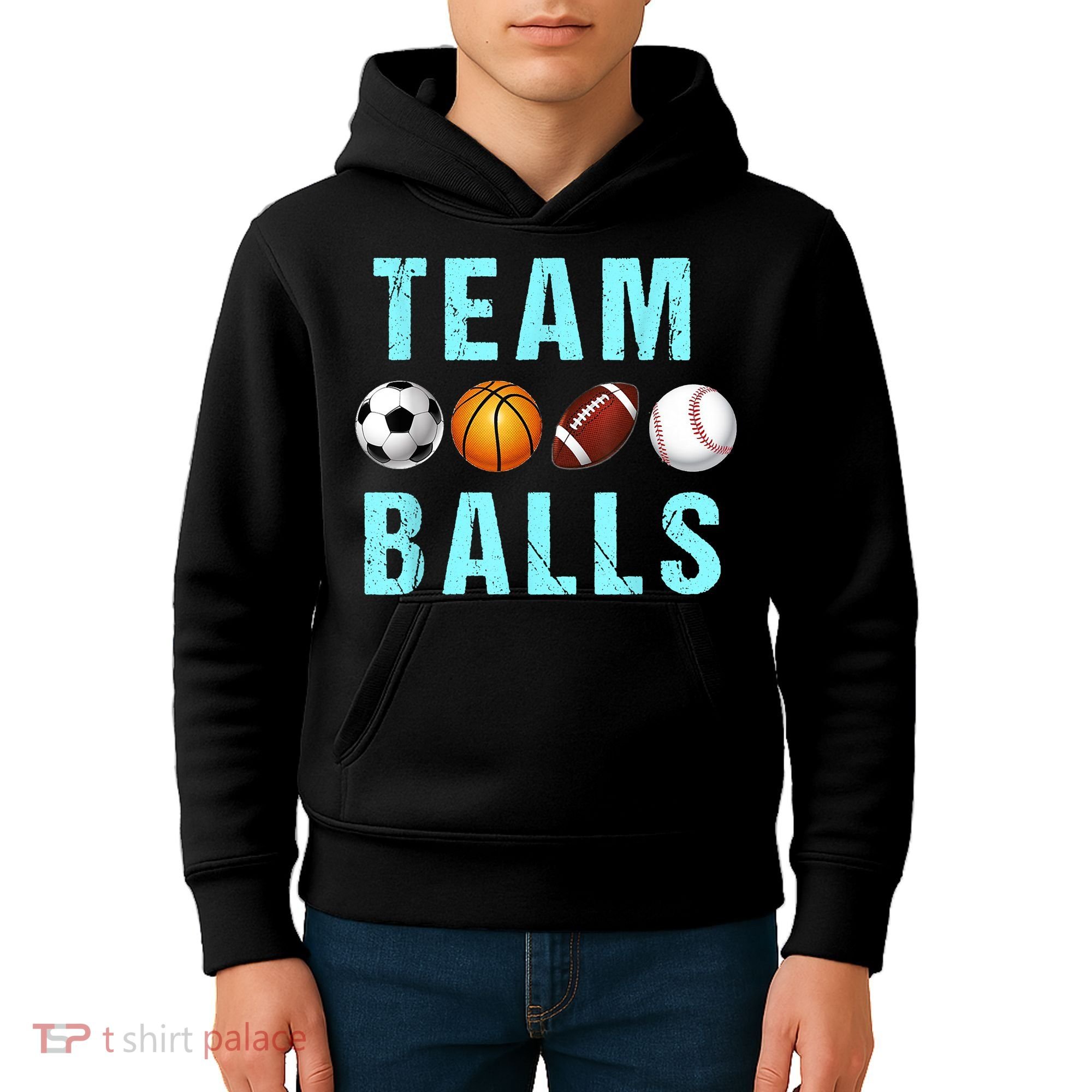 Team Balls Funny Team Boy Gender Reveal Kids Hoodie