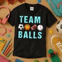 Team Balls Funny Team Boy Gender Reveal Kids T-Shirt thumb 3