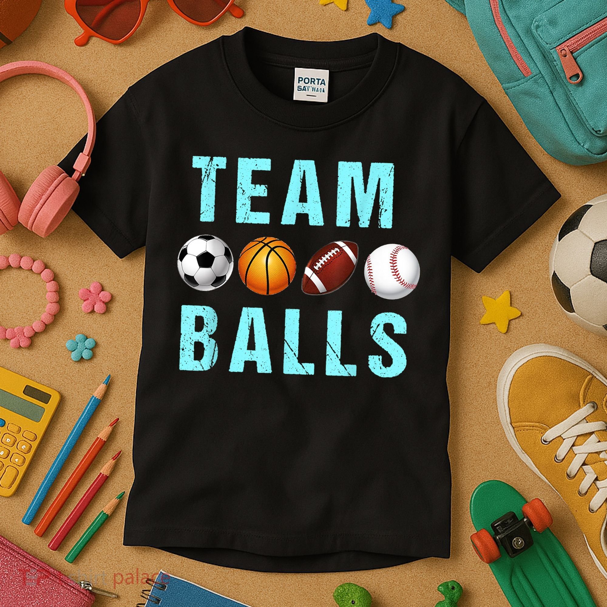 Team Balls Funny Team Boy Gender Reveal Kids T-Shirt