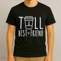 Tall Best Friend Funny Bff Matching Outfit Two Bestie Coffee T-Shirt thumb 3