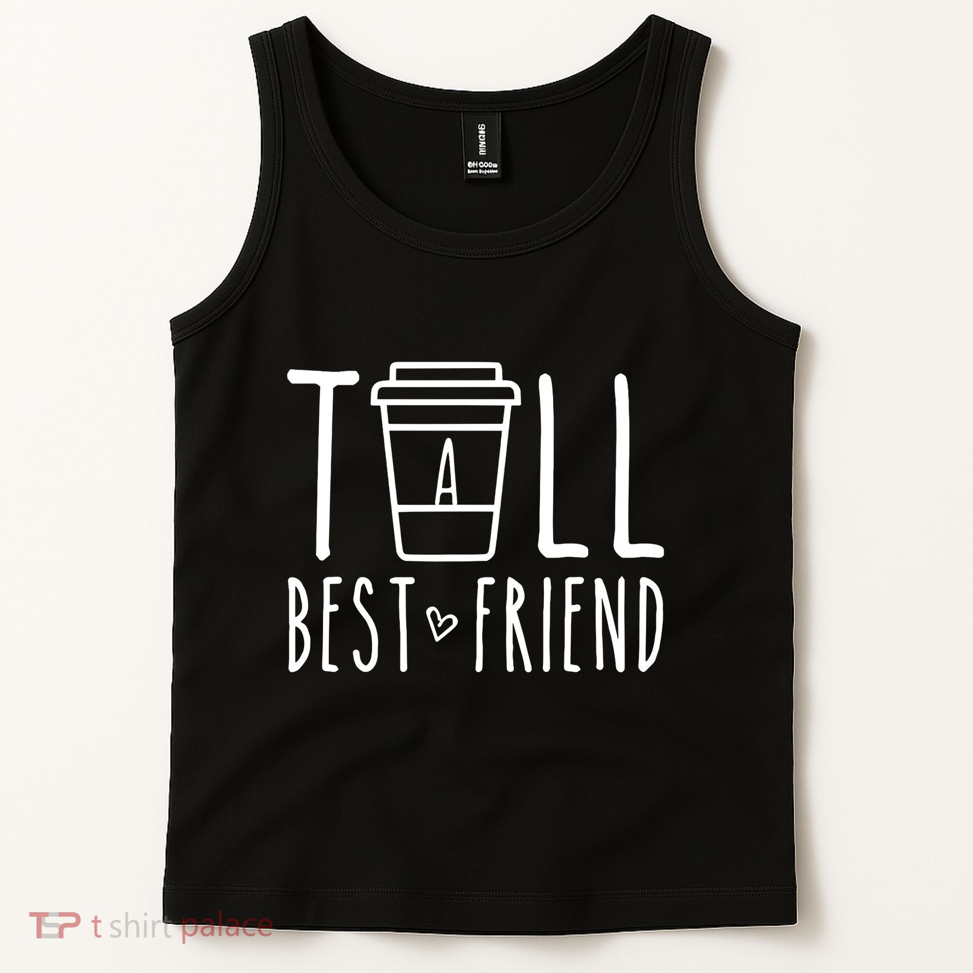 Tall Best Friend Funny Bff Matching Outfit Two Bestie Coffee Tank Top