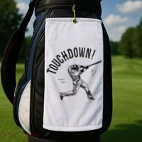 Touchdown Baseball Funny Football Joke Golf Towel thumb 2