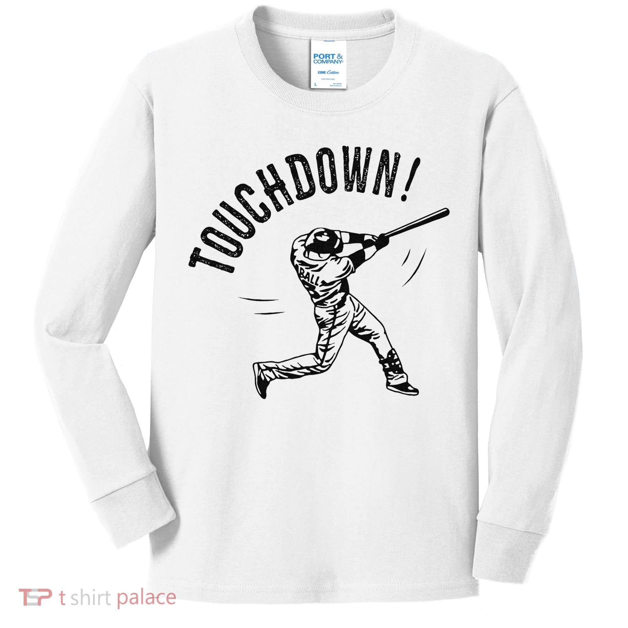 Touchdown Baseball Funny Football Joke Kids Long Sleeve Shirt