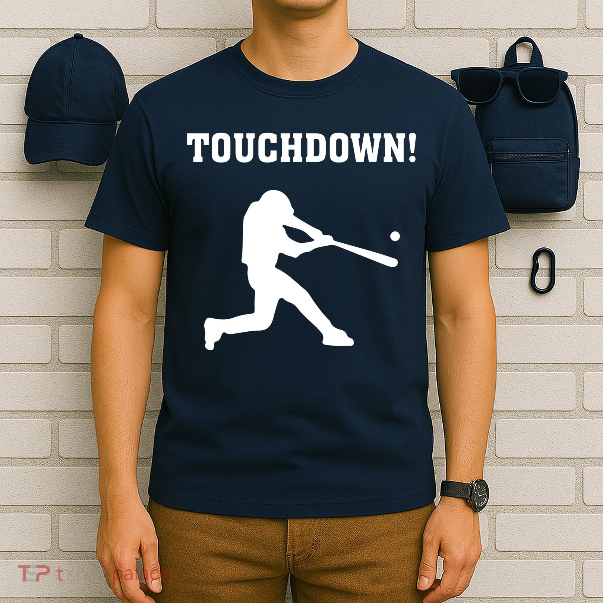 Touchdown Baseball - Funny Baseball Football Sports T-Shirt