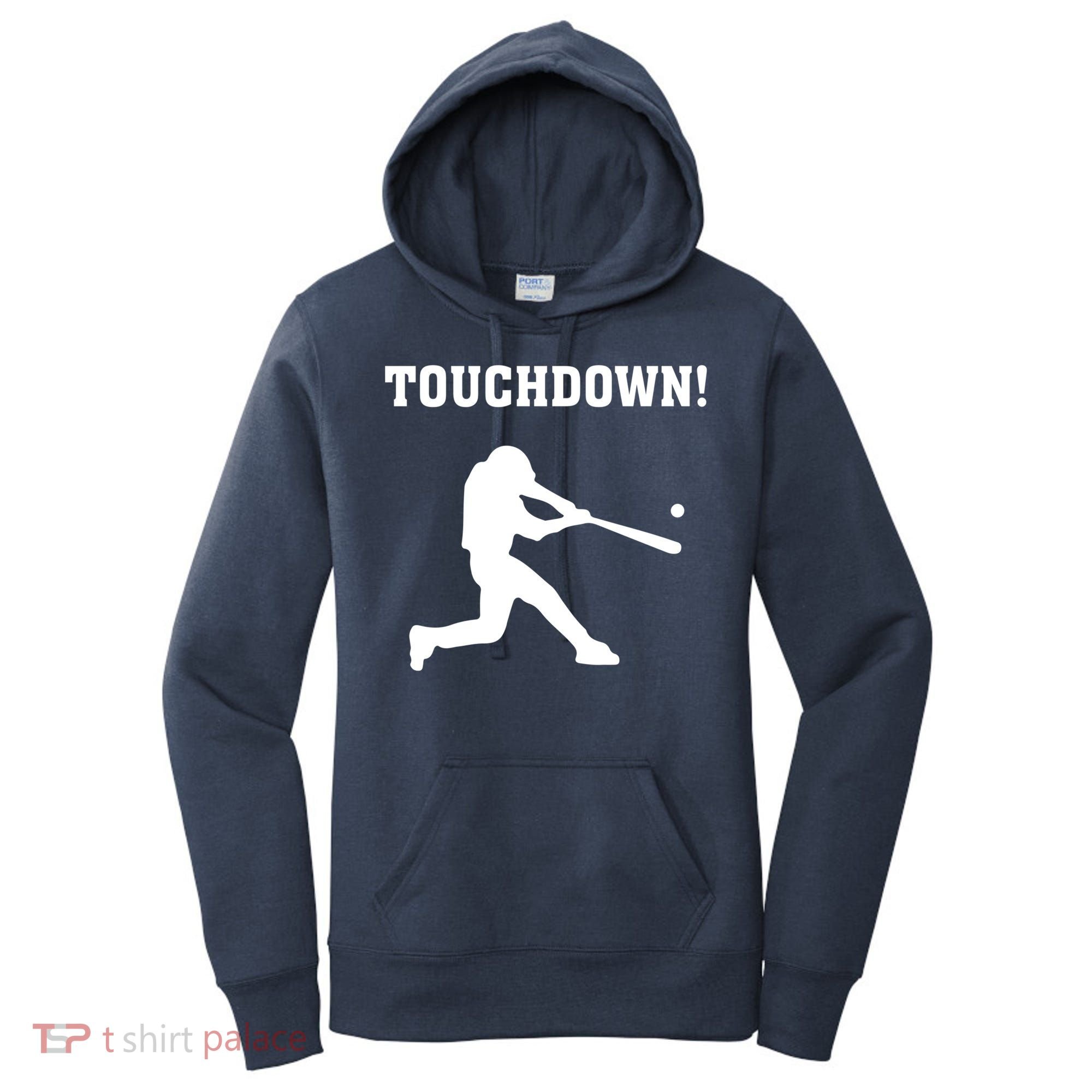 Touchdown Baseball - Funny Baseball Football Sports Women's Hoodie