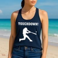 Touchdown Baseball - Funny Baseball Football Sports Women's Tank Top thumb 2