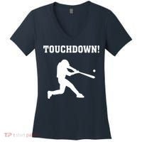 Touchdown Baseball - Funny Baseball Football Sports Women's V-Neck T-Shirt thumb 0