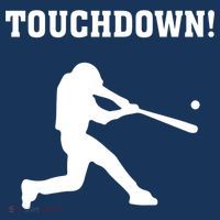 Touchdown Baseball - Funny Baseball Football Sports Women's V-Neck T-Shirt thumb 4