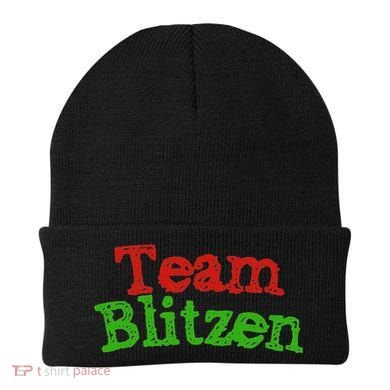 Team Blitzen Funny Reindeer Graphic Gift Beanie