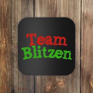 Team Blitzen Funny Reindeer Graphic Gift Coaster
