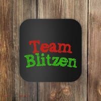 Team Blitzen Funny Reindeer Graphic Gift Coaster thumb 0