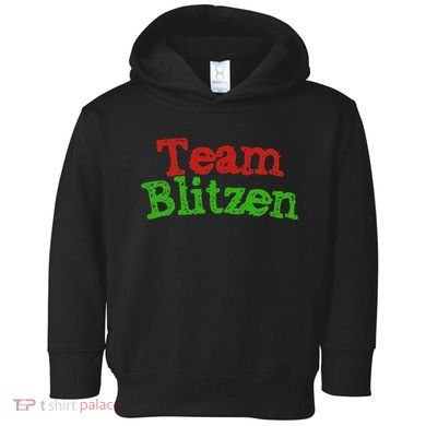 Team Blitzen Funny Reindeer Graphic Gift Toddler Hoodie