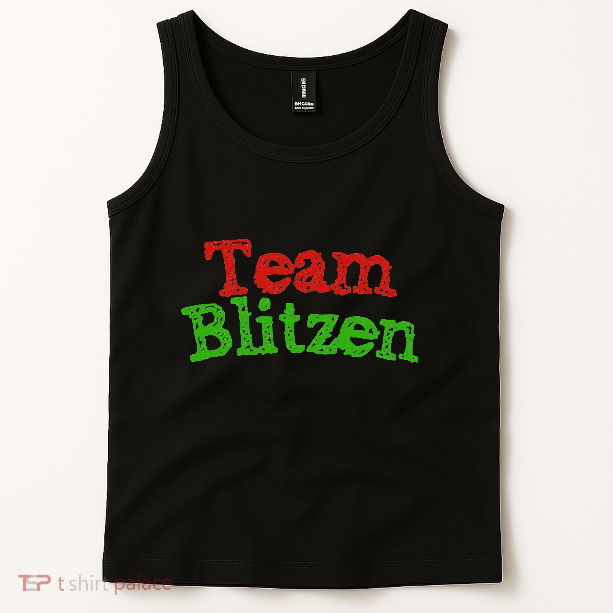 Team Blitzen Funny Reindeer Graphic Gift Tank Top