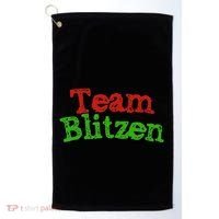 Team Blitzen Funny Reindeer Graphic Gift Golf Towel thumb 0