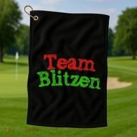 Team Blitzen Funny Reindeer Graphic Gift Golf Towel thumb 1