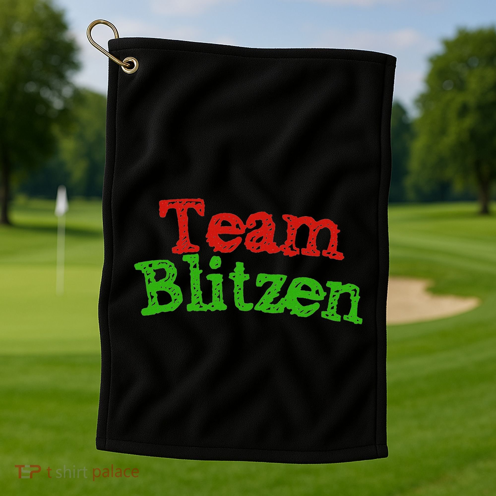 Team Blitzen Funny Reindeer Graphic Gift Golf Towel