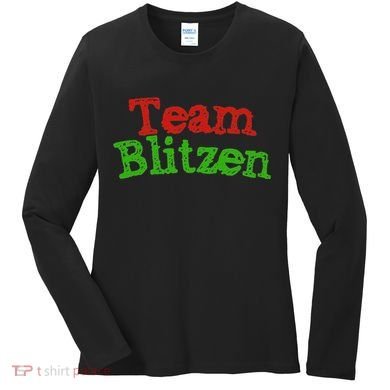 Team Blitzen Funny Reindeer Graphic Gift Women's Long Sleeve Shirt