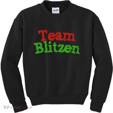 Team Blitzen Funny Reindeer Graphic Gift Kids Sweatshirt