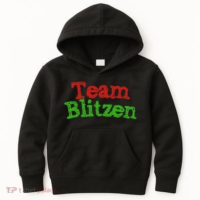 Team Blitzen Funny Reindeer Graphic Gift Kids Hoodie
