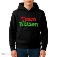 Team Blitzen Funny Reindeer Graphic Gift Kids Hoodie thumb 4