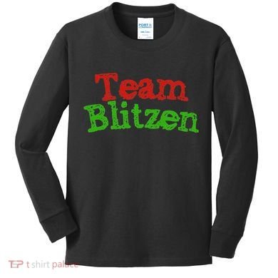 Team Blitzen Funny Reindeer Graphic Gift Kids Long Sleeve Shirt
