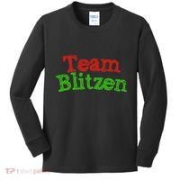 Team Blitzen Funny Reindeer Graphic Gift Kids Long Sleeve Shirt thumb 0