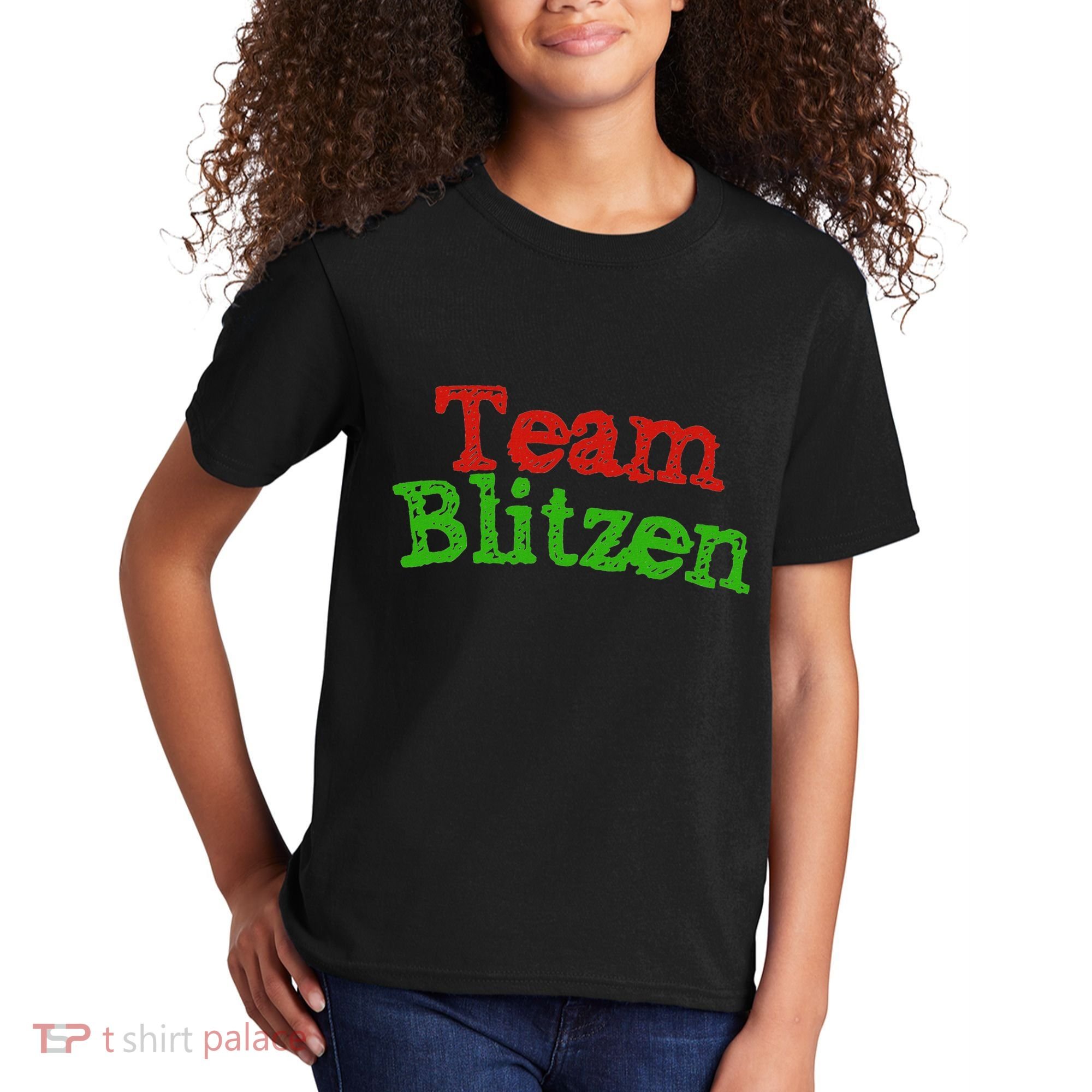 Team Blitzen Funny Reindeer Graphic Gift Kids T-Shirt