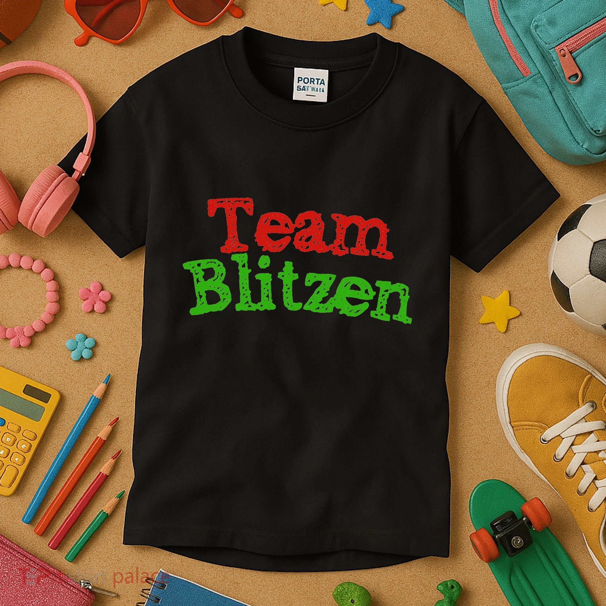 Team Blitzen Funny Reindeer Graphic Gift Kids T-Shirt