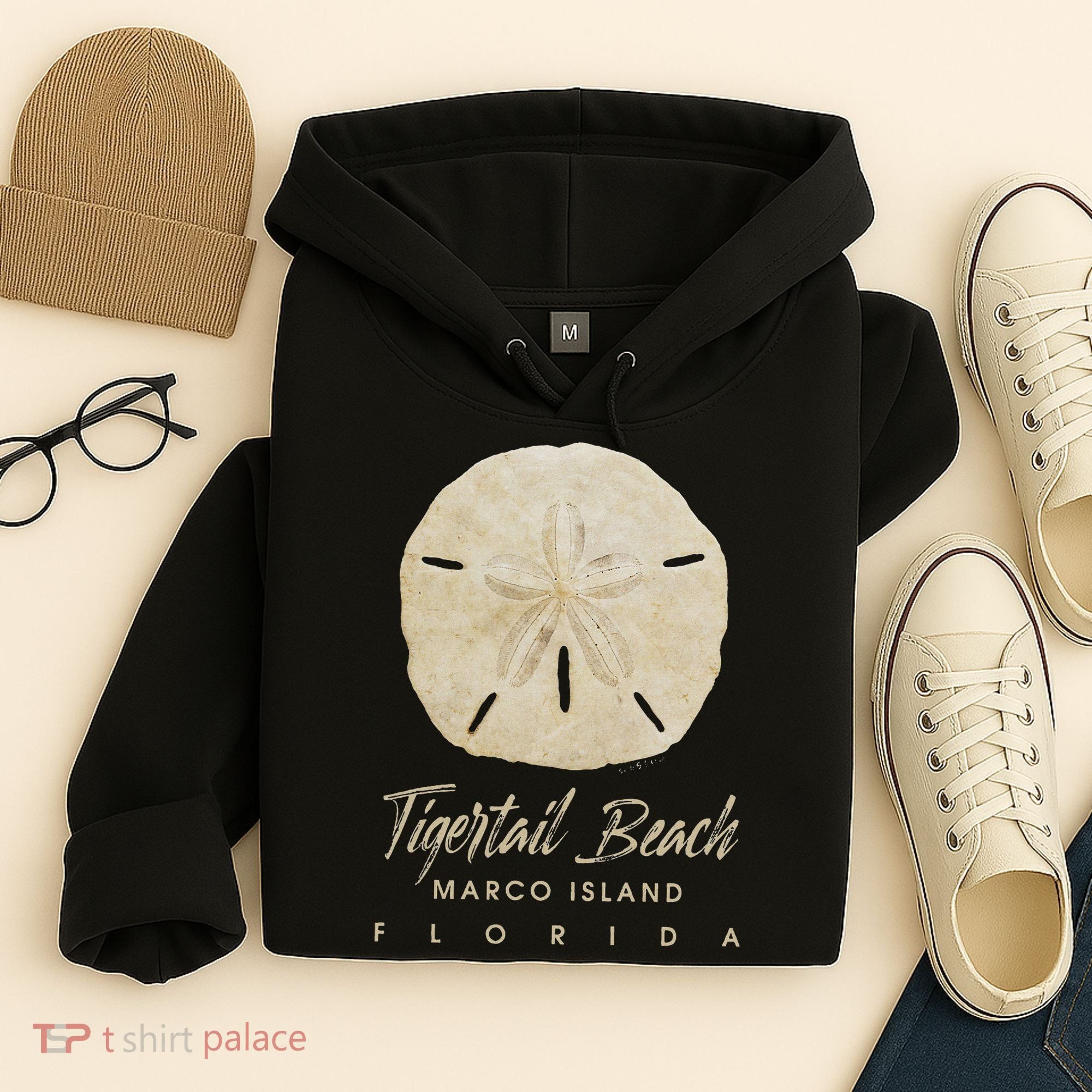 Tigertail Beach Florida Shelling Gift Souvenir Sand Dollar Hoodie
