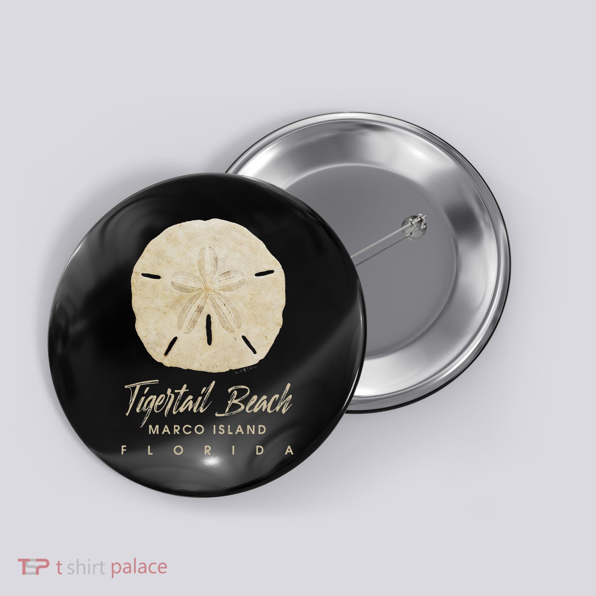 Tigertail Beach Florida Shelling Gift Souvenir Sand Dollar Button
