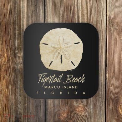 Tigertail Beach Florida Shelling Gift Souvenir Sand Dollar Coaster