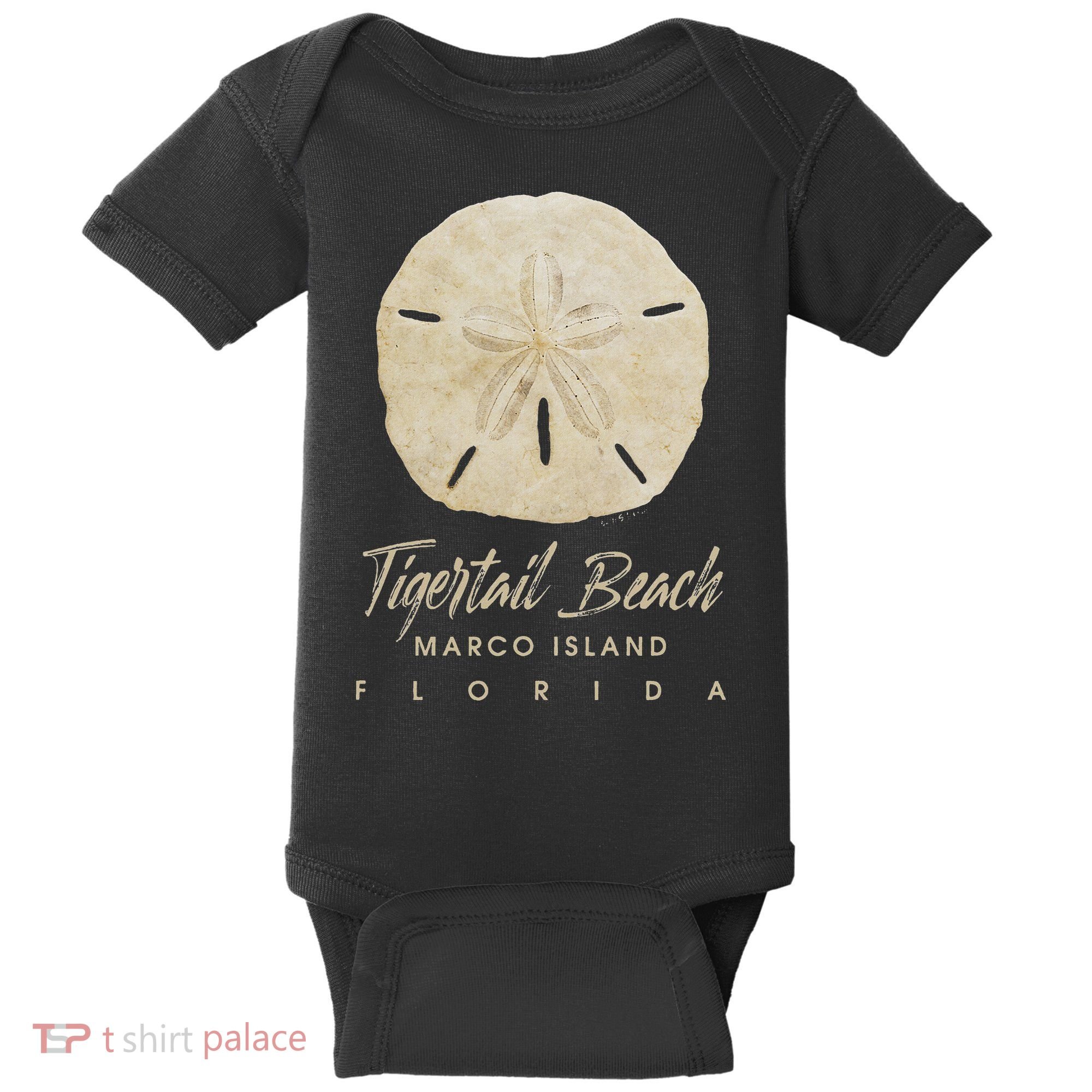 Tigertail Beach Florida Shelling Gift Souvenir Sand Dollar Baby Bodysuit