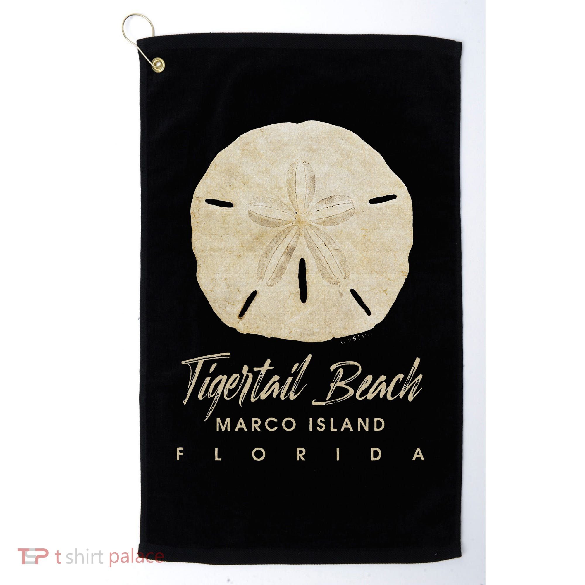 Tigertail Beach Florida Shelling Gift Souvenir Sand Dollar Golf Towel